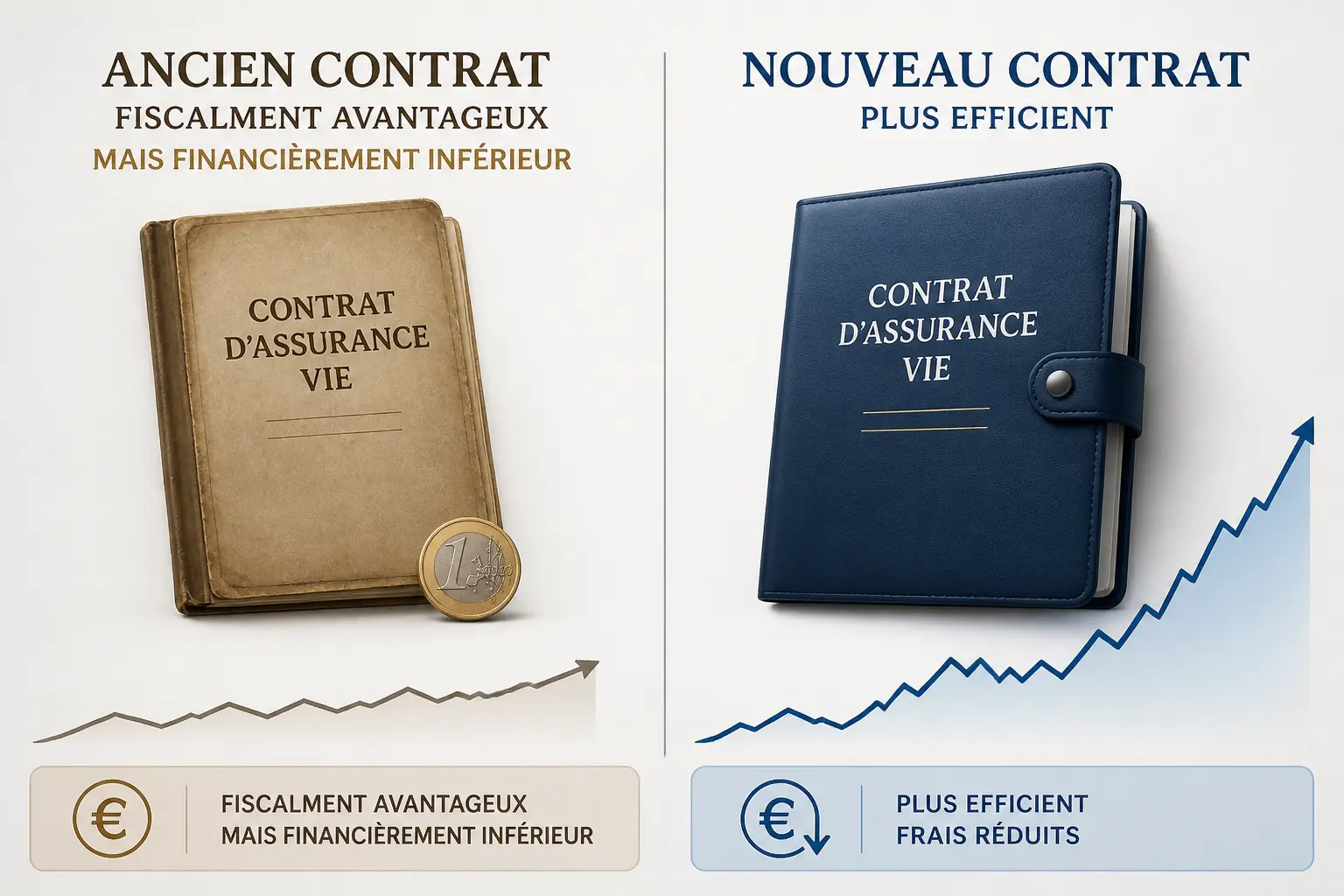 Transfert assurance vie : comparaison entre ancien contrat fiscalement avantageux et nouveau contrat plus performant